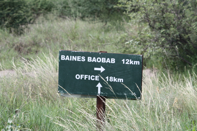 Rigting wyser na Baines se Baobabs
