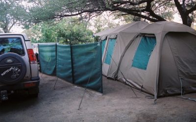 Camping with a big tent